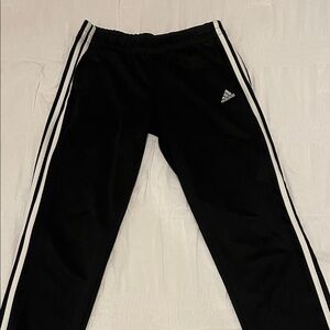 Adidas Black Joggers with White Stripes